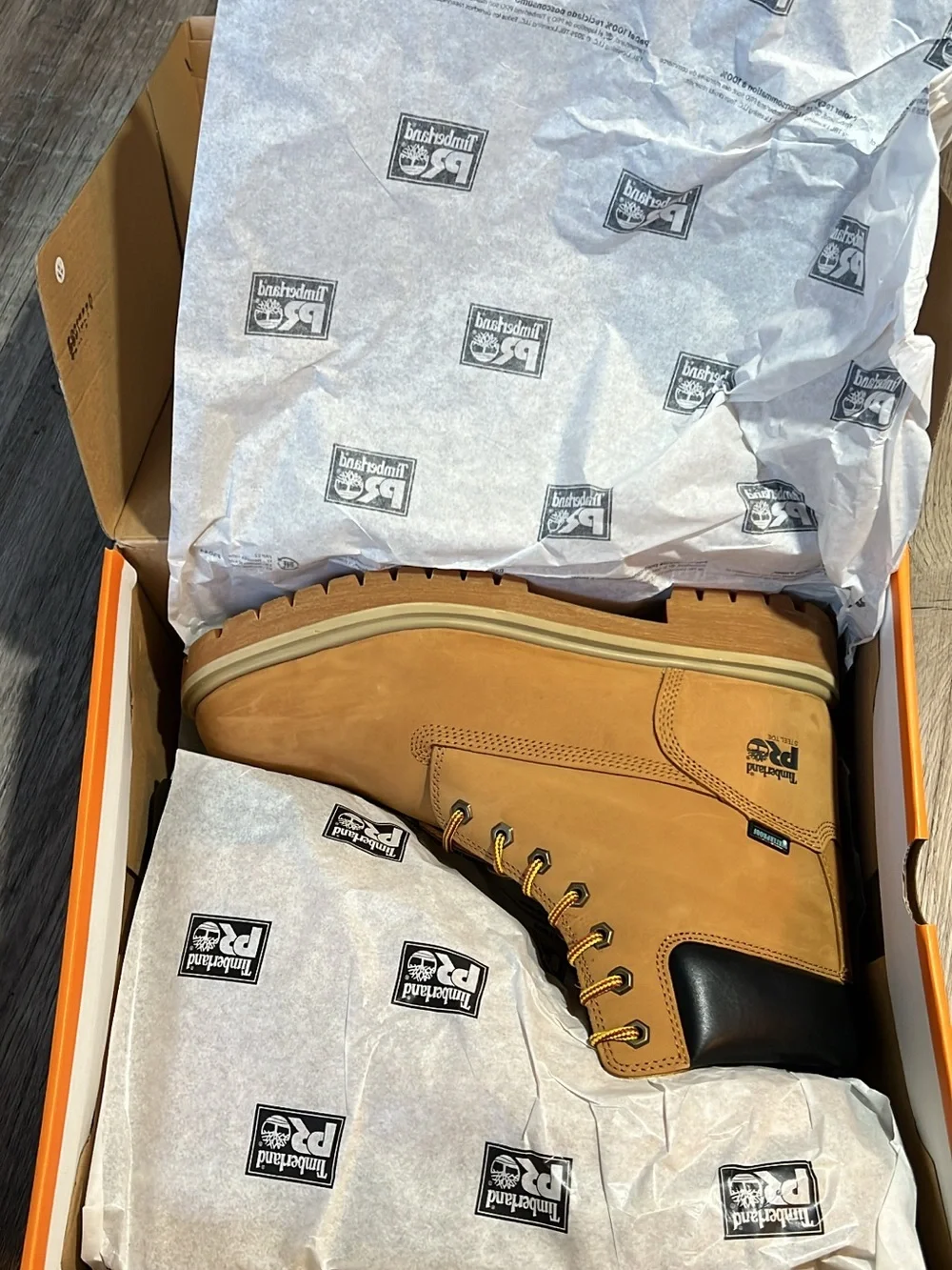 Timberland Wheat Work Boots with Black Collar